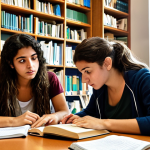 A diverse group of Italian young adults, aged 25-35, are intently focused around a large table, collaborating on study materials for the Social Worker State Exam. Books, laptops, and neatly organized notes are spread across the table. They are actively discussing, sharing insights, and offering mutual support, with expressions of determination, relief, and camaraderie. The setting is a brightly lit, modern study room or university library in Italy, emphasizing a supportive and engaging collaborative learning environment.