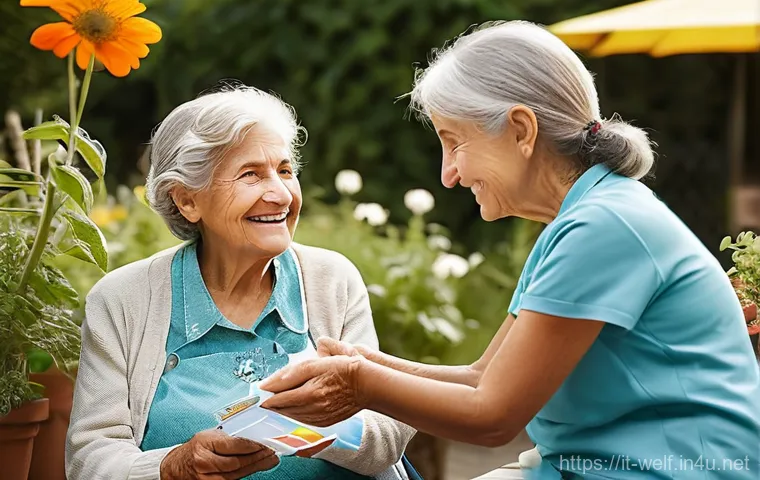 사회복지사 노인복지 분야 업무 - **"An empathetic Italian social worker, with a kind and understanding expression, is gently interact...
