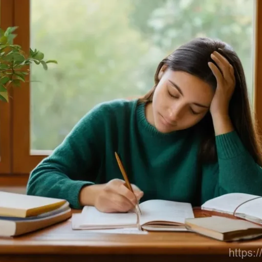 사회복지사 실습보고서 작성 요령 - **Prompt:** A young, focused social work intern, of Italian descent, sits at a wooden desk in a warm...