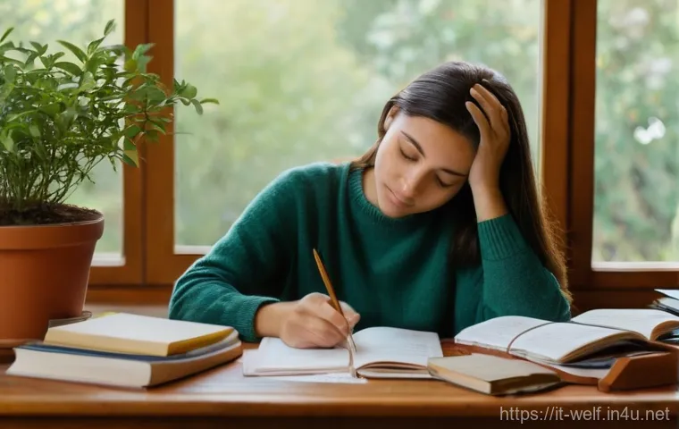 사회복지사 실습보고서 작성 요령 - **Prompt:** A young, focused social work intern, of Italian descent, sits at a wooden desk in a warm...