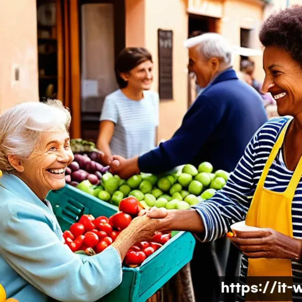 사회복지사 실무 중심 세미나 리뷰 - **Prompt:** A vibrant, bustling scene in a charming Italian piazza or a local neighborhood market. D...