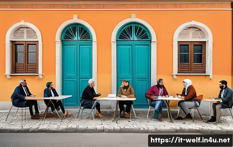 사회복지사 지역사회 복지 프로젝트 - A vibrant community center in a small Italian town, showcasing collaboration between public institut...