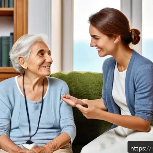 사회복지사 윤리 강령 활용법 - A professional social worker attentively practicing active listening with an elderly Italian woman i...